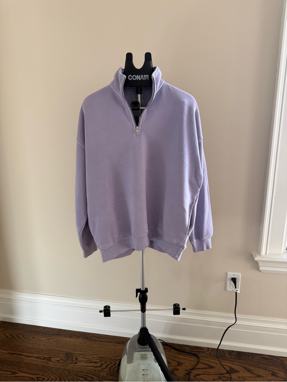 TNA Lavender Quarter-Zip Pullover Sweater